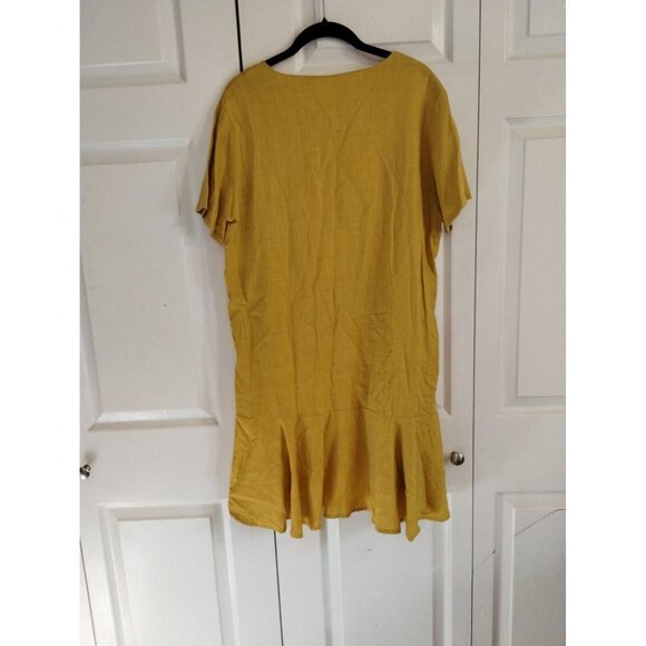 NWT Culture Call yellow ruffle‎ bottom dress - Picture 2 of 5